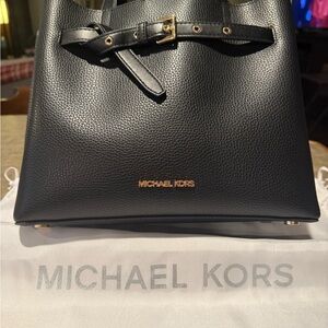 Michael Kors Black Pebbled Leather Tote Emilia